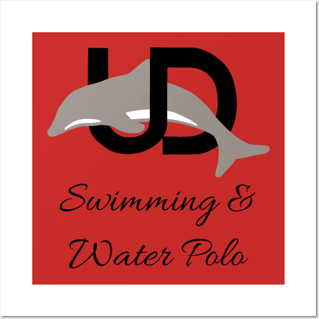 Black Logo Swimming & Water Polo Wall Art by Ukiah Dolphins